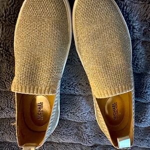 Gold sparkley Michael Kors loafers. Super comfortable. Size 8